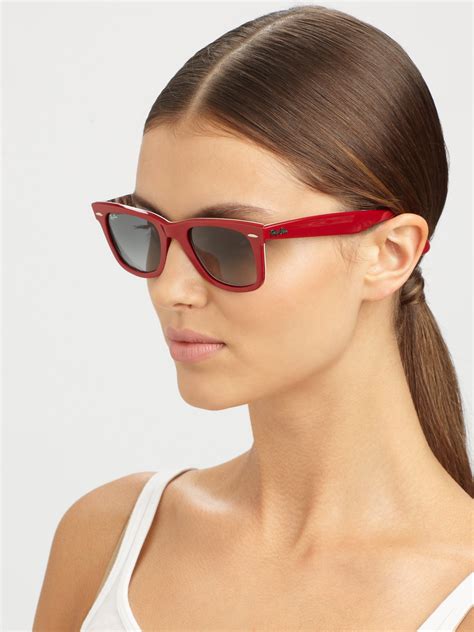 ray ban red frames.